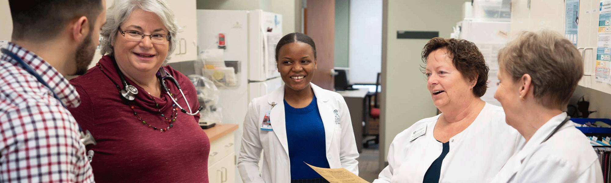 Photo of GVSU Family Health Center Staff and Student